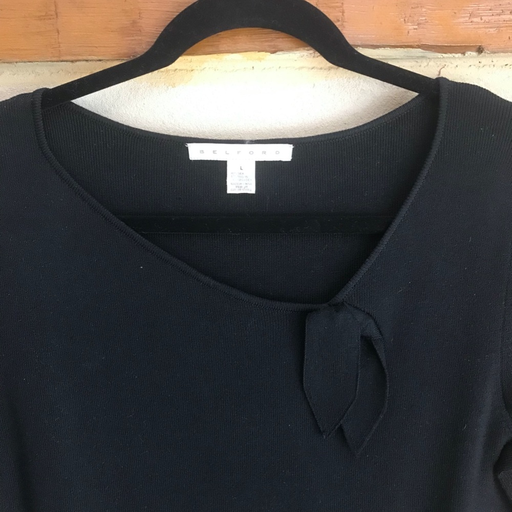 Silk blend short sleeve knit sweater